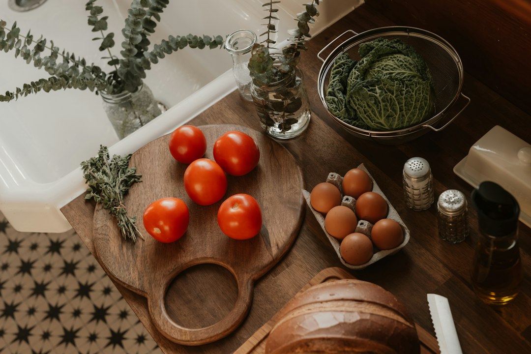 Fresh ingredients arranged on a kitchen counter for single-person meal planning